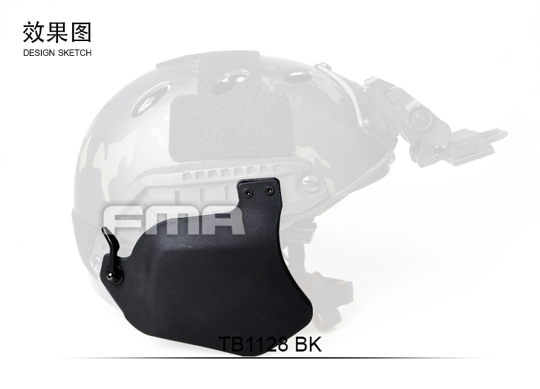 FMA Helmet Plastic Side Covers With Pad TB1128-BK Black 